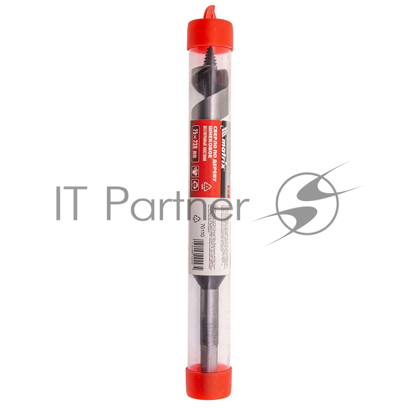 Сверло MATRIX по дереву шнековое, 25x230 мм, 6-гранный хвостовик// 70110