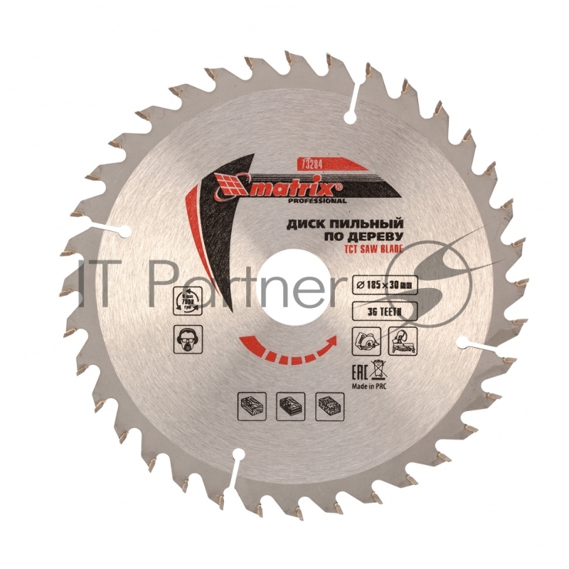Пильный диск MATRIX по дереву, 185x30мм, 36 зубьев// Professional 73284