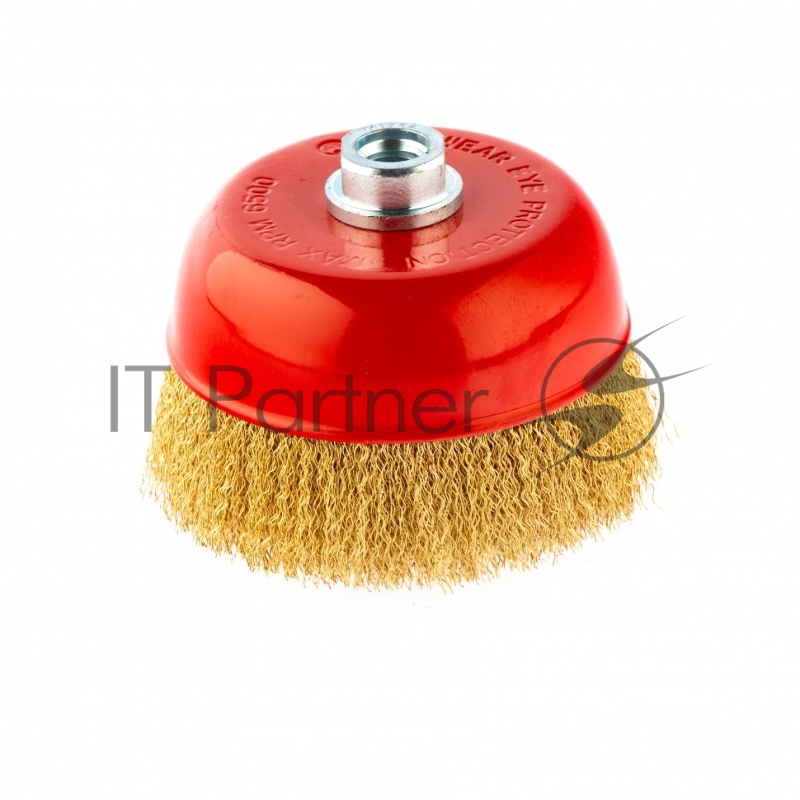 Щетка MATRIX для УШМ, 125 мм, М14, чашка, латунированная витая проволока// 74606