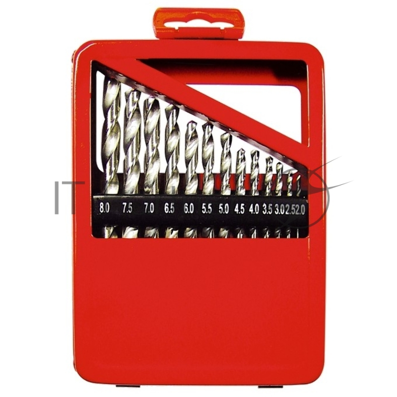 Набор сверл MATRIX по металлу, 2-8 мм , HSS, 13 шт., метал. коробка цил. хвостовик// 72387