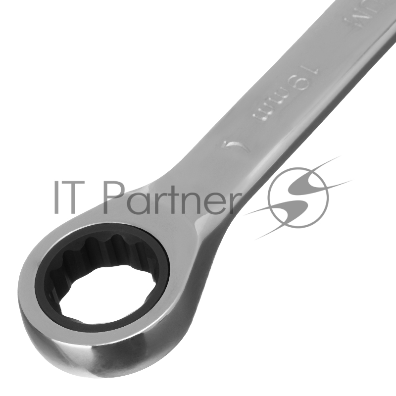 MATRIX Ключ комбинированный трещоточный, 19мм, CrV, зеркальный хром// PROFESSIONAL 14812