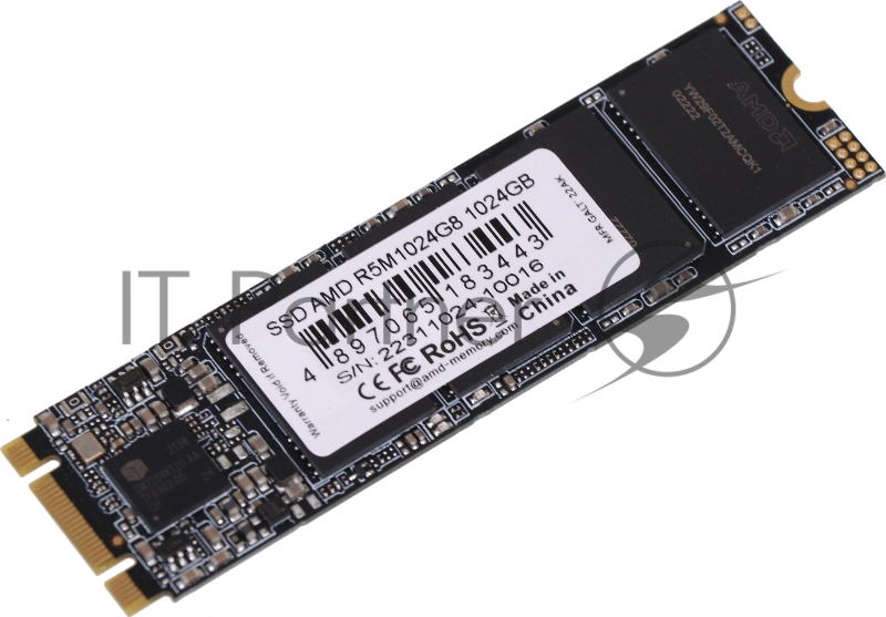 Твердотельный накопитель SSD M.2 2280 1024GB AMD Radeon R5 Client SSD R5M1024G8 SATA 6Gb/s, 3D TLC, RTL (183443)