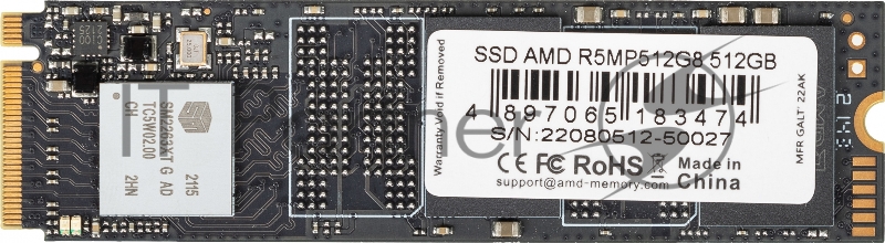 Твердотельный накопитель SSD M.2 2280 512GB AMD Radeon R5 Client SSD R5MP512G8 PCIe Gen3x4 with NVMe, 3D TLC, RTL (183474)