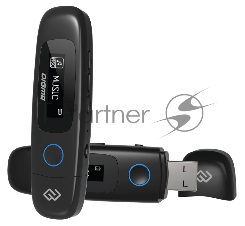 Плеер Flash Digma U4 8Gb черный/0.91/FM/microSDHC