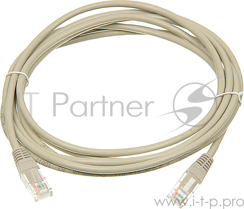 Кабель Патч-корд Lanmaster UTP TWT-45-45-3.0-GY вилка RJ-45-вилка RJ-45 кат.5е 3м серый ПВХ