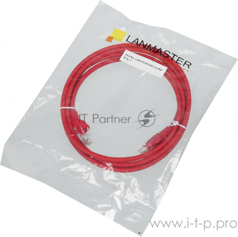 Кабель Патч-корд Lanmaster UTP LAN-PC45/U5E-2.0-RD вилка RJ-45-вилка RJ-45 кат.5е 2м красный LSZH (у