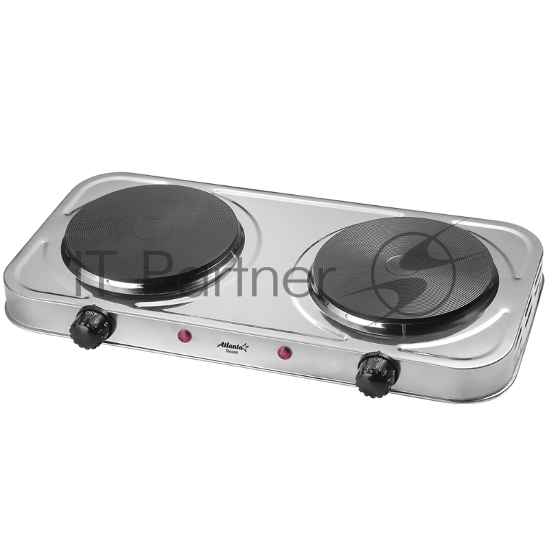 Плитка электрическая ATLANTA, ATH-1738, 2к Диск, 2к, 2000Вт, 2х15см, серебристый