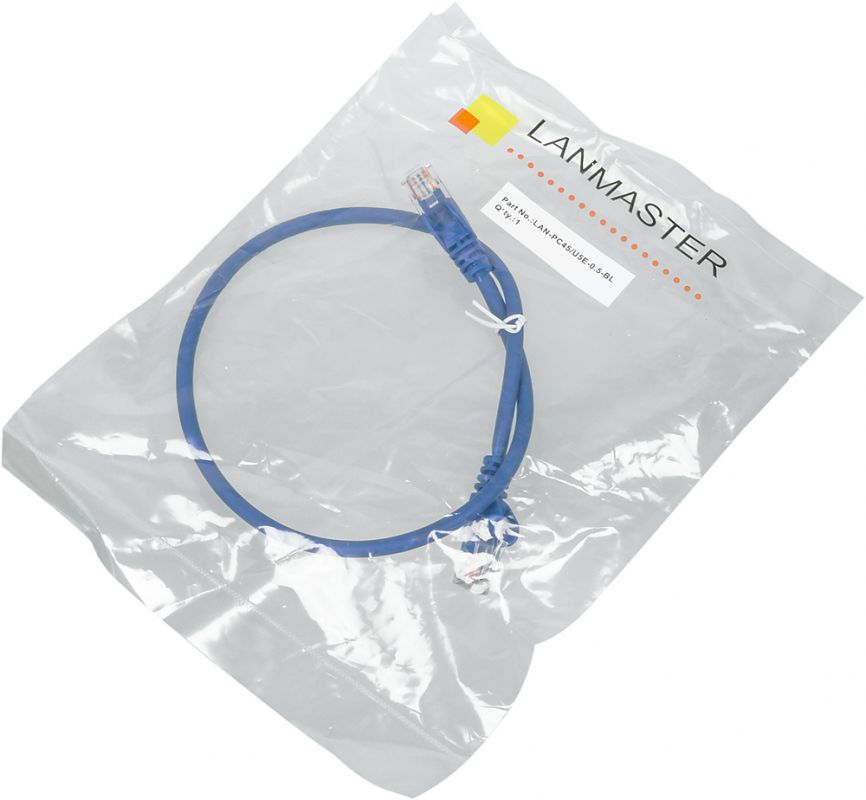 Кабель Патч-корд Lanmaster utp LAN-PC45/U5E-0.5-BL вилка RJ-45-вилка RJ-45 кат.5е 0.5м синий LSZH (у
