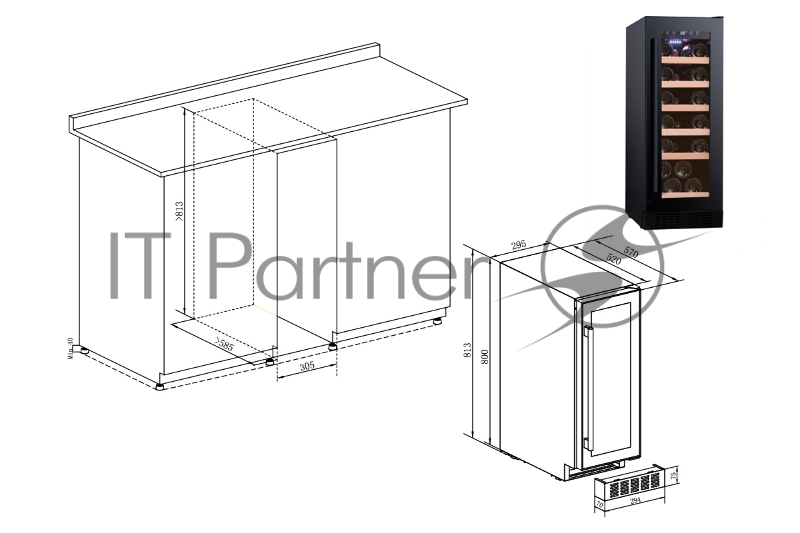 Холодильник винный Temptech PRESX30SB