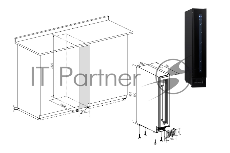 Холодильник винный Temptech SOMX15SRB
