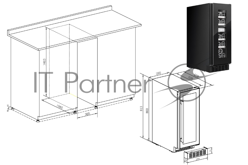 Холодильник винный Temptech STX30DRB