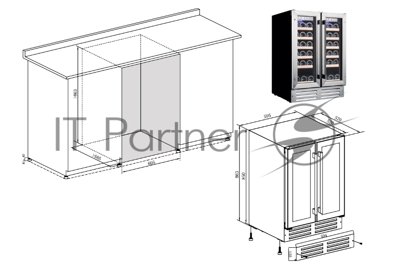 Холодильник винный Temptech WP2DQ60DCS