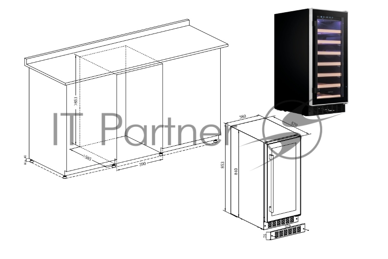 Холодильник винный Temptech WPQ38SCB