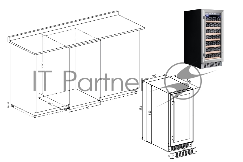 Холодильник винный Temptech WPQ38SCS