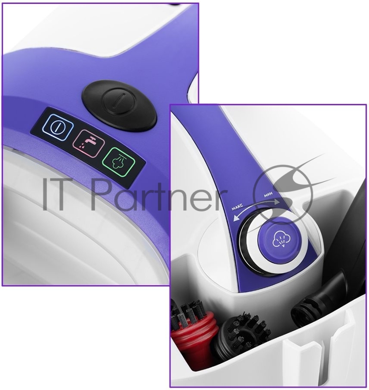 Пароочиститель напольный Kitfort КТ-986 1500Вт белый/синий