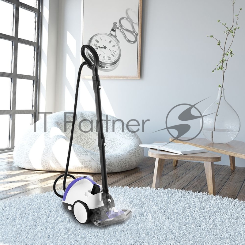 Пароочиститель напольный Kitfort КТ-986 1500Вт белый/синий