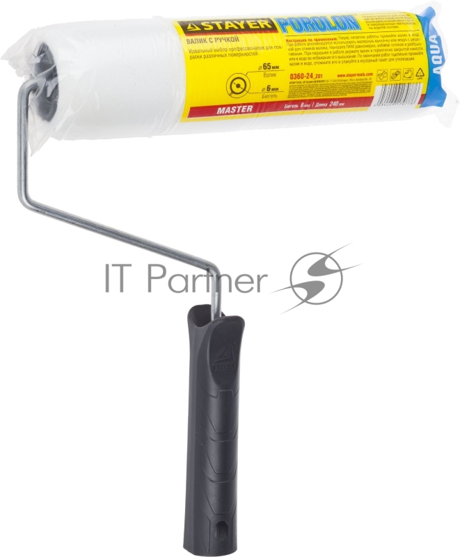 Валик ПОРОЛОН малярный в сборе, бюгель 6мм, 44x240мм, STAYER Master
