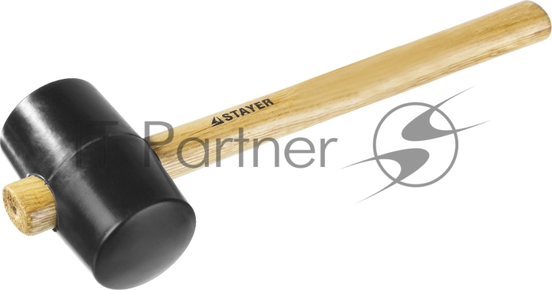 Чёрная резиновая киянка STAYER 20505-65 450г с деревянной рукояткой