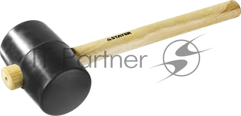 Чёрная резиновая киянка STAYER 20505-90 900г с деревянной рукояткой