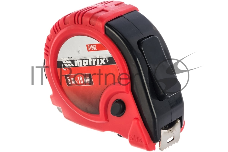 Рулетка MATRIX Rubber, 5 м х 19 мм, обрезиненный корпус// 31002