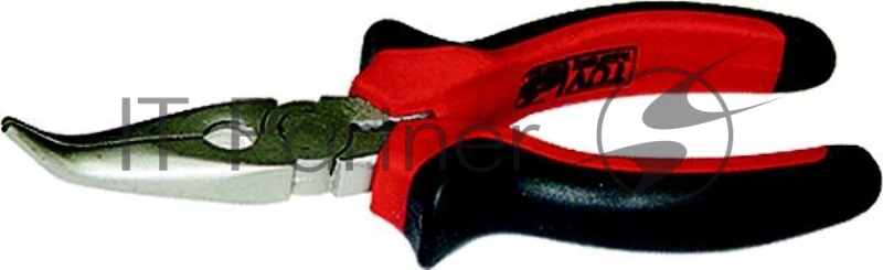 Длинногубцы MATRIX NICKEL, 160 мм, изогнутые никелированные, двухкомпонентные рукоятки// MATRIX 17420