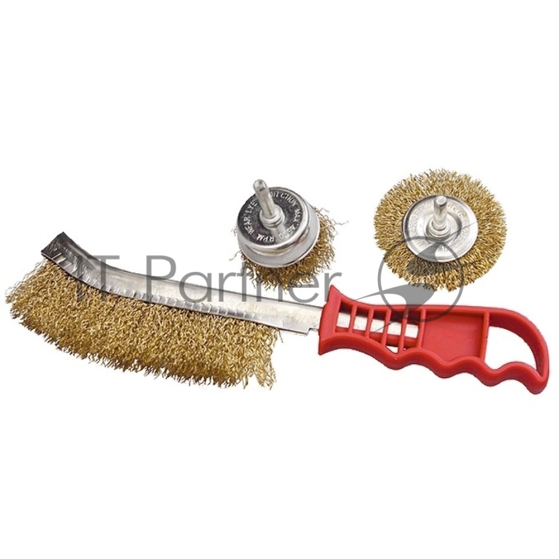 Набор щеток MATRIX для дрели, 3 шт., 1 плоская, 65 мм , 50 мм чашка, ручная металлическая // 74484