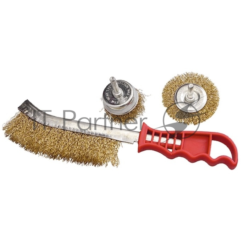 Набор щеток MATRIX для дрели, 3 шт., 1 плоская, 65 мм , 50 мм чашка, ручная металлическая // 74484