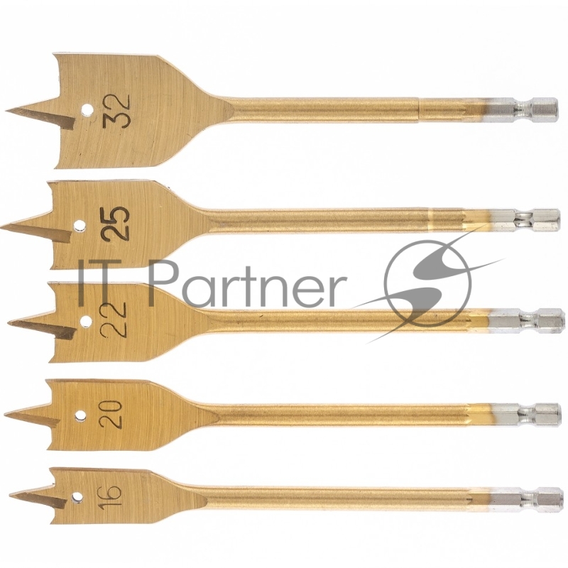 Набор сверл MATRIX перовых по дереву, 16-20-22-25-32 мм 5 шт пластик, 70443