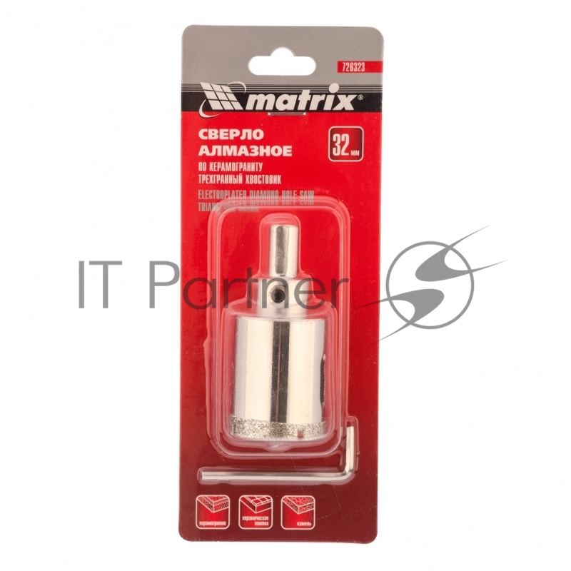 Сверло MATRIX алмазное по керамограниту, 32 х 67 мм 726323