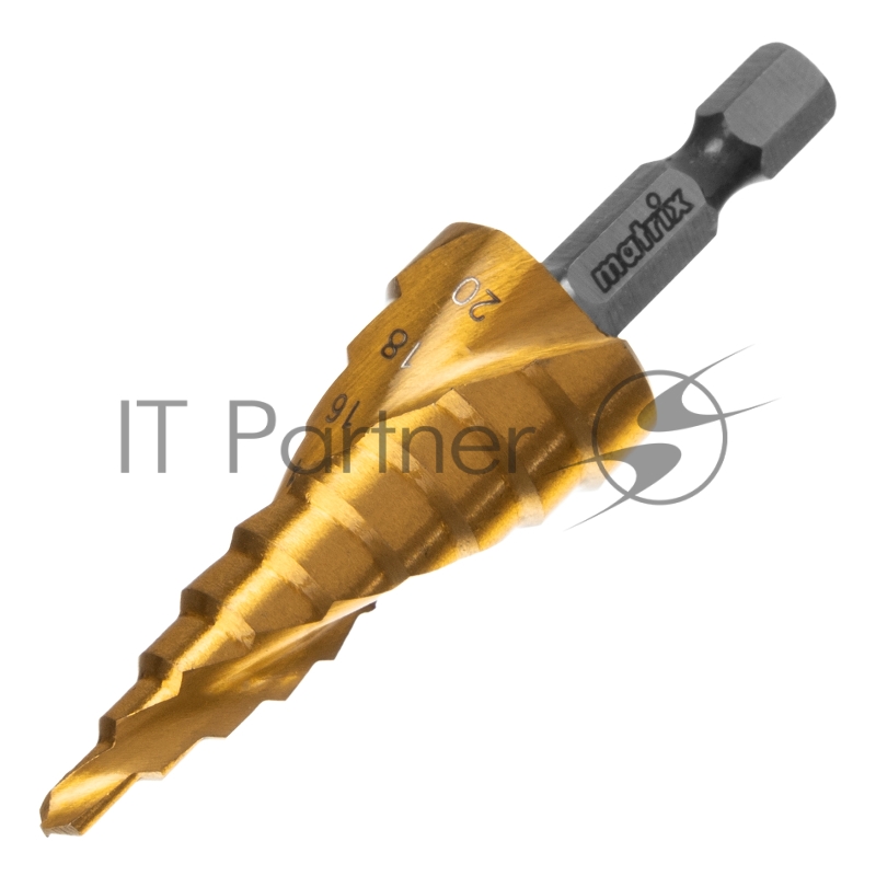 Сверло MATRIX ступенчатое, 4-6-8-10-12-14-16-18-20 мм HSS, спиральный проф 72356