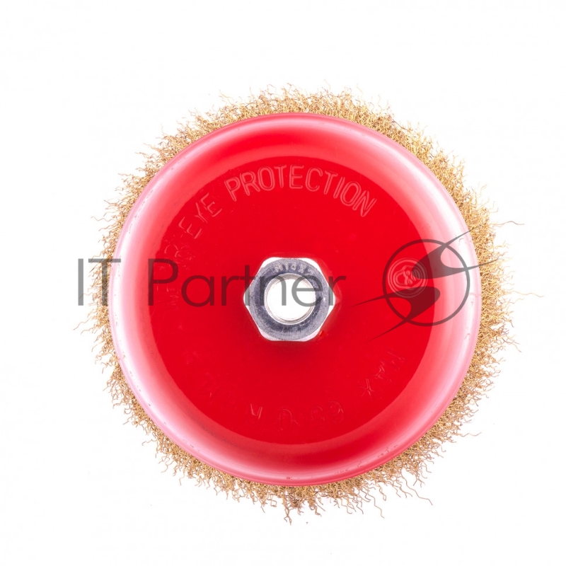 Щетка MATRIX для УШМ, 150 мм, М14, чашка, латунированная витая проволока// 74607