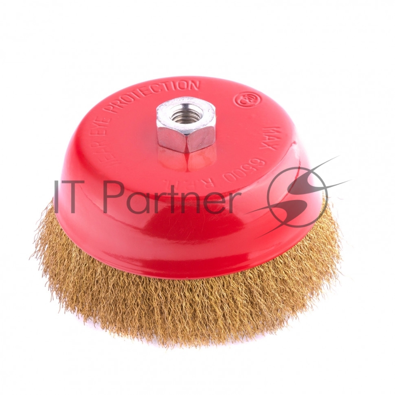 Щетка MATRIX для УШМ, 150 мм, М14, чашка, латунированная витая проволока// 74607