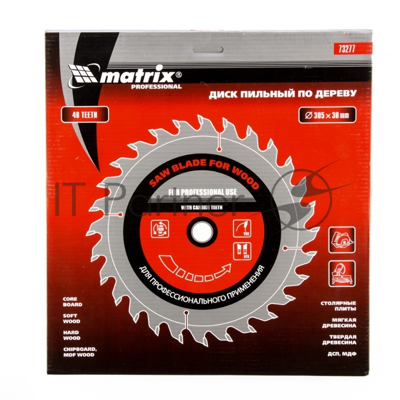 MATRIX Пильный диск по дереву, 305x30мм, 48 зубьев// Professional 73277