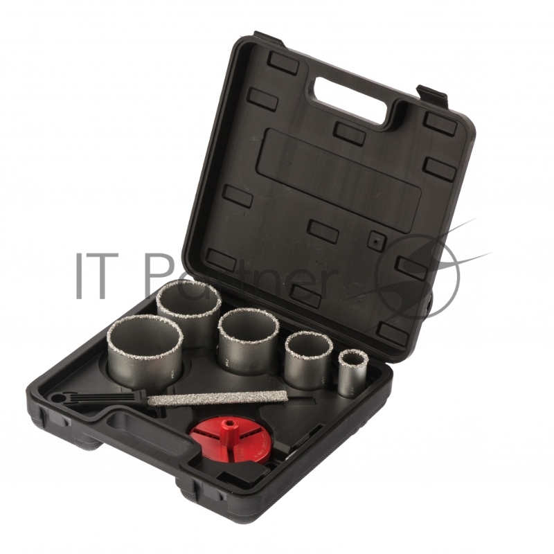 Набор коронок MATRIX по керамич. плитке, 33-53-67-73-83 мм + напил., в пласт.боксе, 6-гран.хвост.// 72842