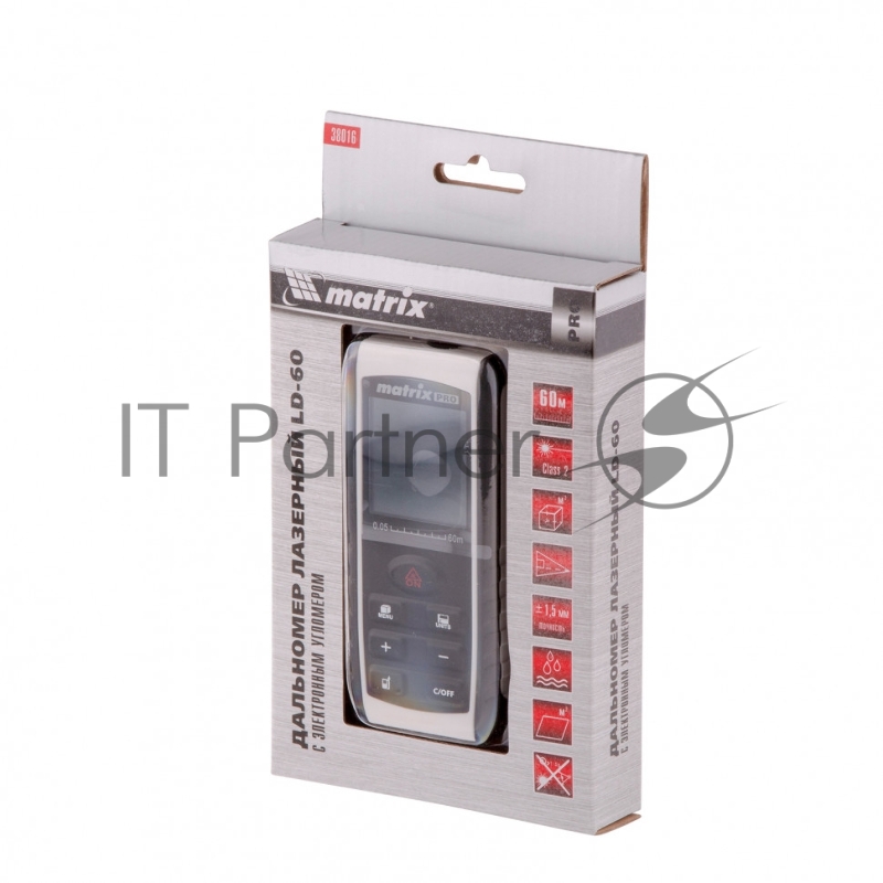 Лазерный дальномер Matrix LD-60, 60м с электронным угломером 38016