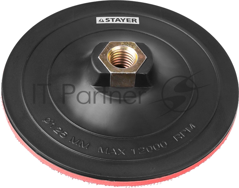 Тарелка опорная STAYER MASTER пластиковая для УШМ, на липучке, d=125мм, М14