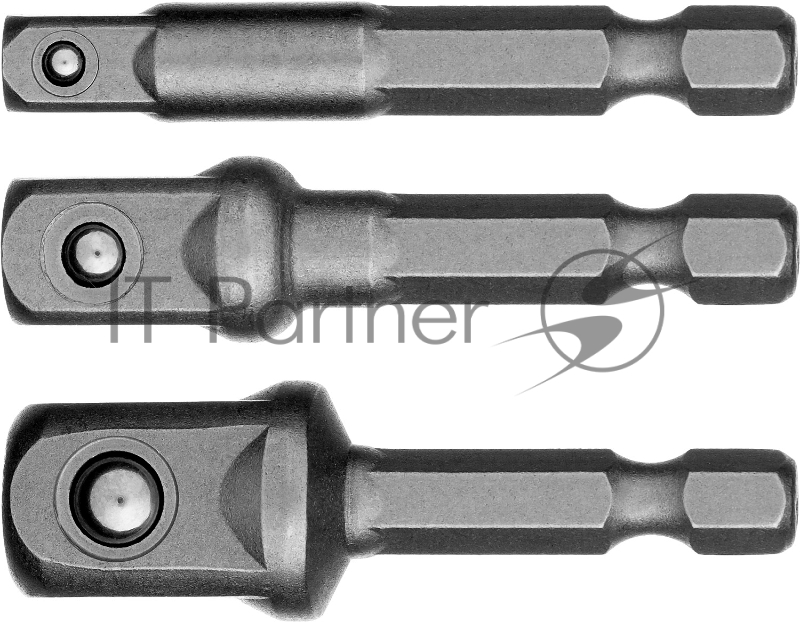 Набор STAYER MASTER MAXFIX: Адаптеры для торцовых головок, сталь 40Cr, 3 предмета E1/4-1/4, E1/4-3/8, E1/4-1/2, 50 мм