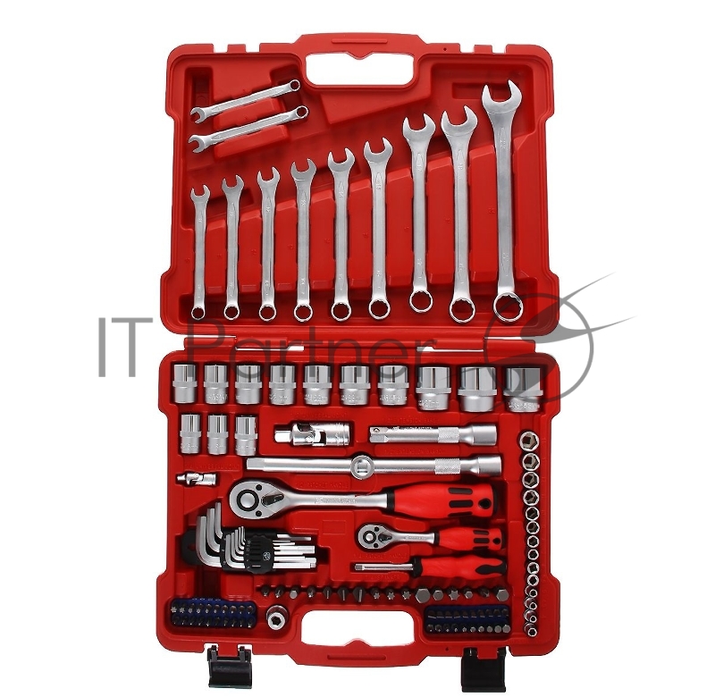 Набор слесарно-монтажный MATRIX 13586 с квадратами 1/4 1/2 и 5/16 112 предм. profi