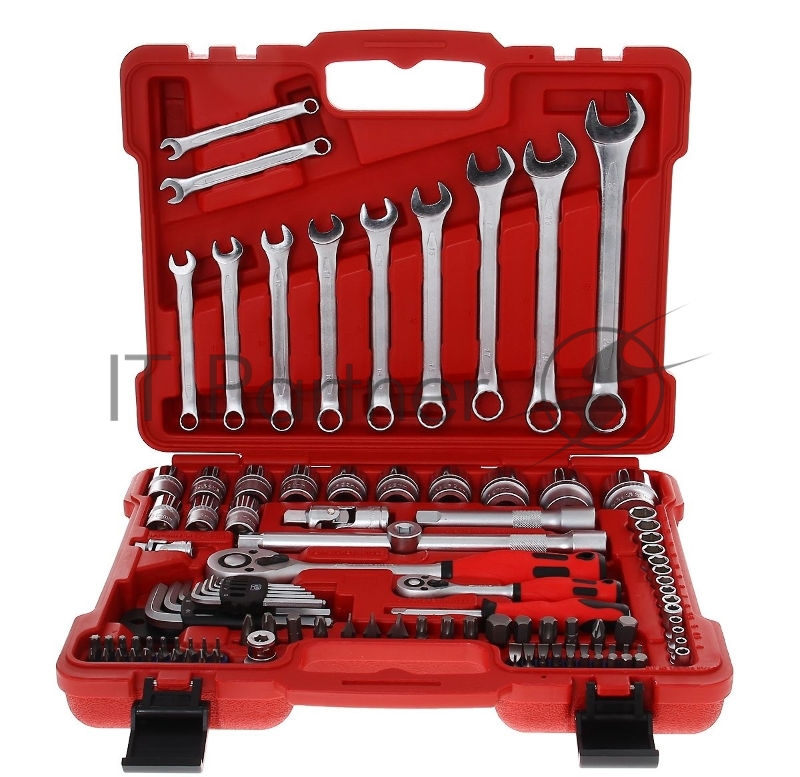 Набор слесарно-монтажный MATRIX 13586 с квадратами 1/4 1/2 и 5/16 112 предм. profi