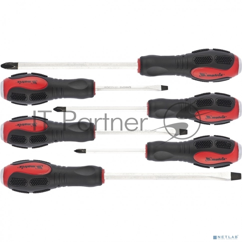 Набор отверток MATRIX 19120 ударных 6шт. ph1x75 ph2x100 ph3x150 sl5x75 sl6x100 sl8x150 crv