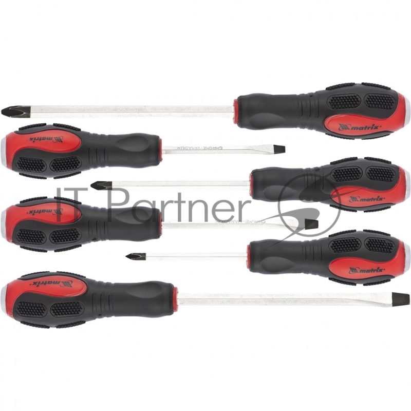 Набор отверток MATRIX 19120 ударных 6шт. ph1x75 ph2x100 ph3x150 sl5x75 sl6x100 sl8x150 crv