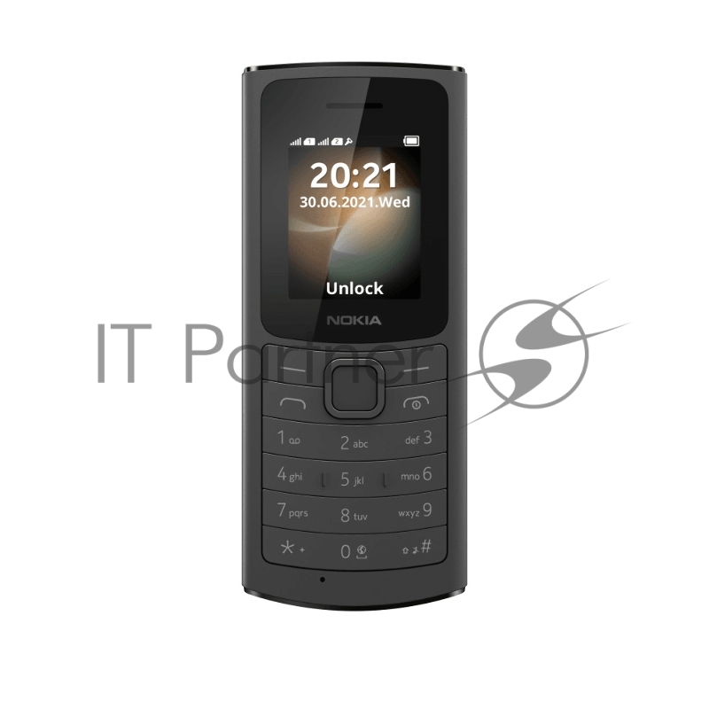 Телефон сотовый Nokia 110 DS TA-1386 4G BLACK, 1.8, 1 Core, 128MB + 48MB (ROM/RAM), 2 Sim, LTE + GSM/GPRS/WCDMA, Micro-USB, 1020mAh, 104,7g, 121x50x14,5