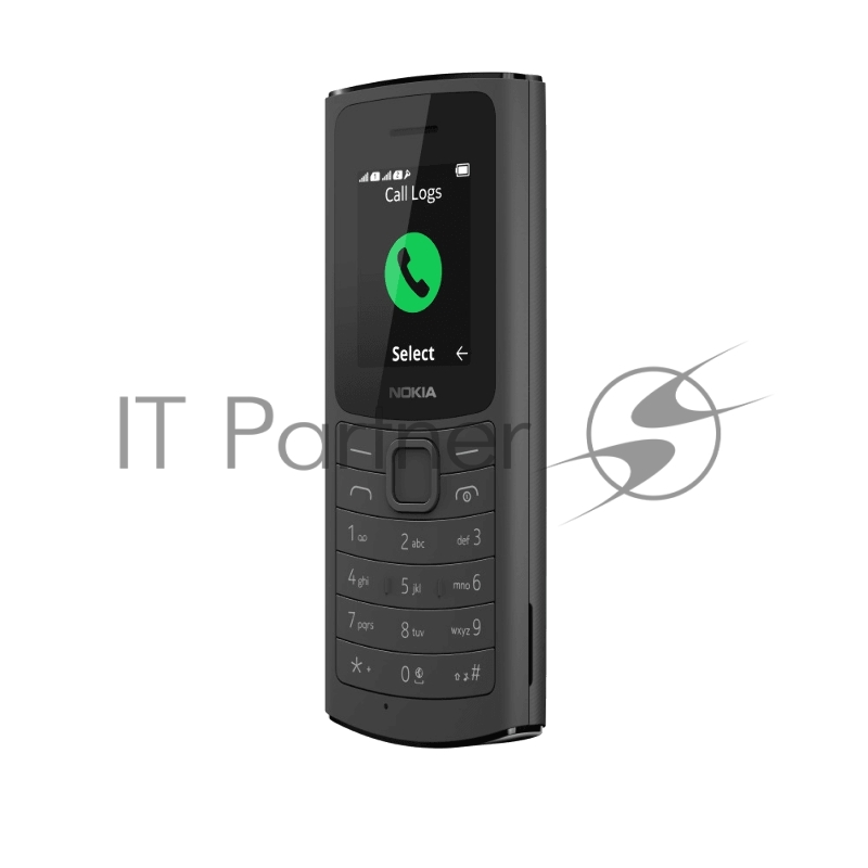 Телефон сотовый Nokia 110 DS TA-1386 4G BLACK, 1.8, 1 Core, 128MB + 48MB (ROM/RAM), 2 Sim, LTE + GSM/GPRS/WCDMA, Micro-USB, 1020mAh, 104,7g, 121x50x14,5