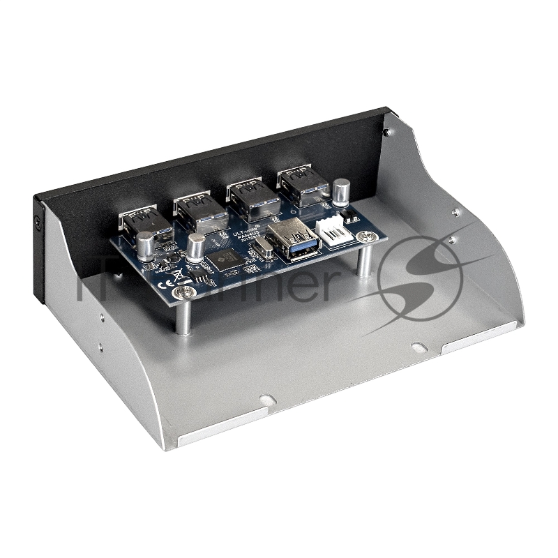 Планка USB на переднюю панель ExeGate EX289290RUS U5H-625, 5,25, 4*USB3.0, черная, металл, подсоед. к MB