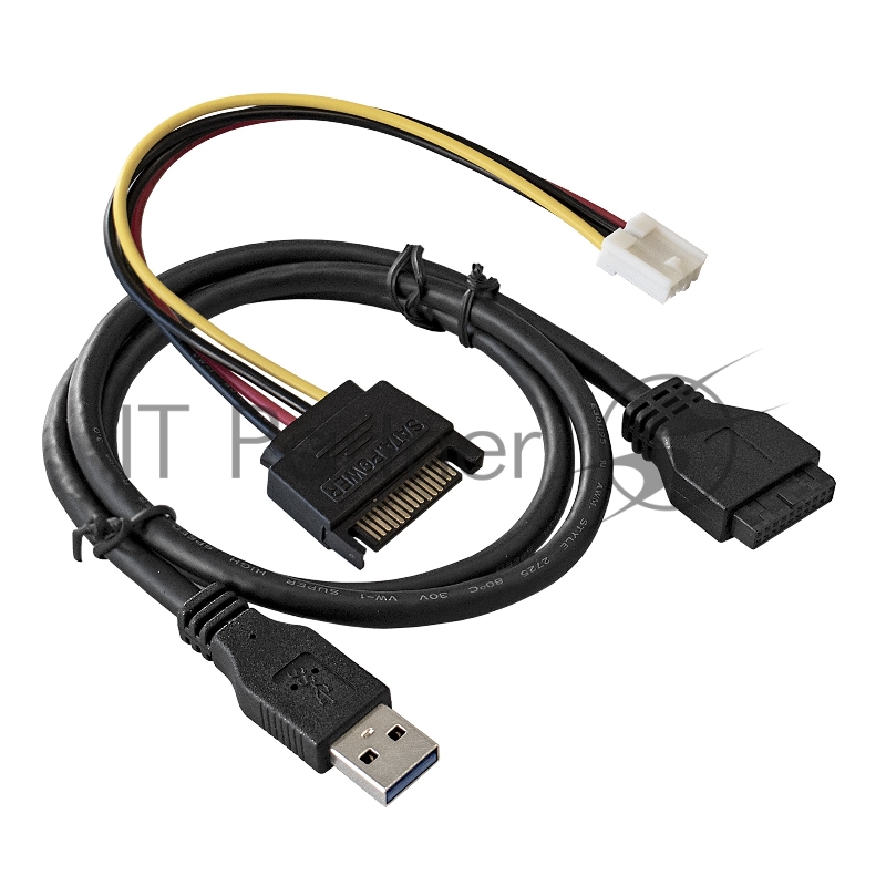 Планка USB на переднюю панель ExeGate EX289290RUS U5H-625, 5,25, 4*USB3.0, черная, металл, подсоед. к MB