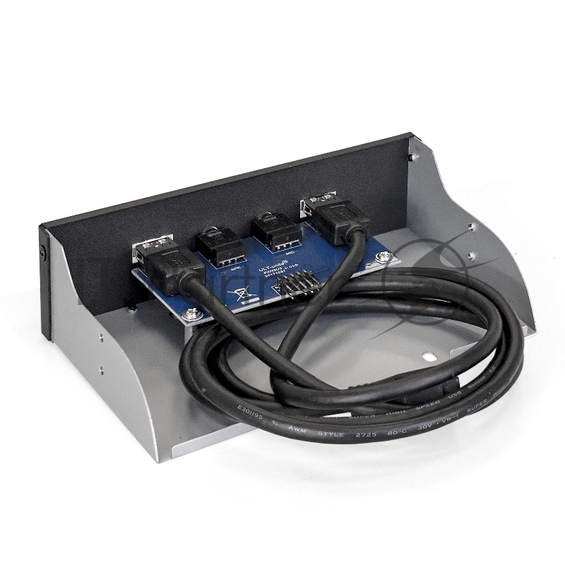 Планка USB на переднюю панель ExeGate EX289291RUS U5H-627, 5,25, 2*USB3.0+2*HD Audio, черная, металл, подсоед. к MB