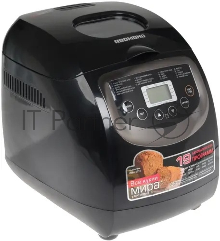 Хлебопечка REDMOND RBM-1913 Мощность 600 Вт. Напряжение 220-240 В, 50 Гц. Защита от поражения электротоком класс I. Объем формы для выпечки 3л. Вес выпечки 500/750/1000 г. Тип управления электронный. Материал корпуса. металл и пластик. Покрытие фор