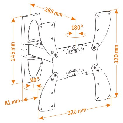 Кронштейн для телевизора Holder LCDS-5020 белый 22-42 макс.30кг настенный поворот и наклон