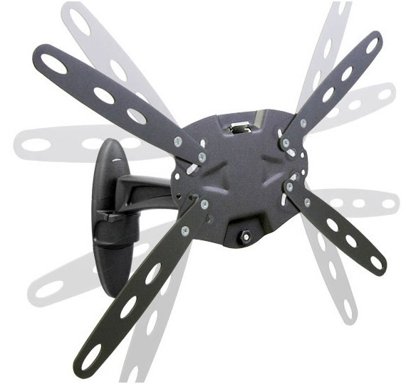 Кронштейн для телевизора Holder LCDS-5025 черный глянец 26-47 макс.50кг настенный поворот и наклон