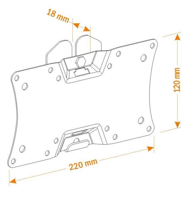 Кронштейн для телевизора Holder LCDS-5060 черный глянец 19-32 макс.30кг настенный фиксированный